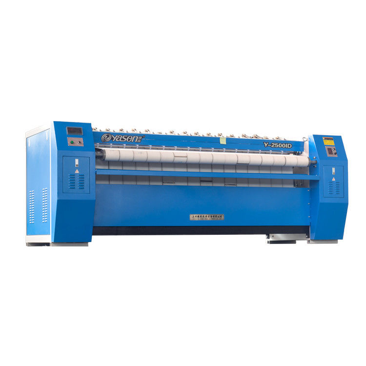 Largura máxima de alimentação 3300mm Máquina de passar camisa de cilindro totalmente automática para lençóis de cama